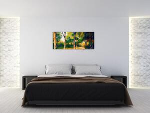 Tablou - Pădure de vară însorită, pictură (120x50 cm)