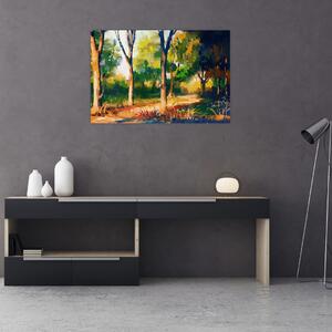 Tablou - Pădure de vară însorită, pictură (90x60 cm)