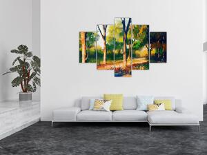 Tablou - Pădure de vară însorită, pictură (150x105 cm)