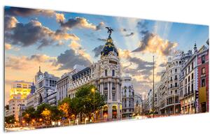 Tablou - Calle Gran Vía, Madrid, Spania (120x50 cm)
