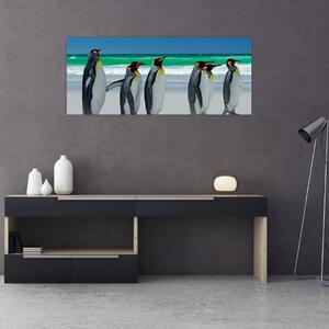 Tablou - Grup de pinguini regali (120x50 cm)