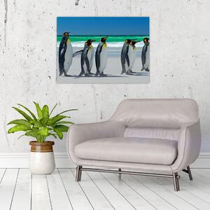 Tablou - Grup de pinguini regali (70x50 cm)