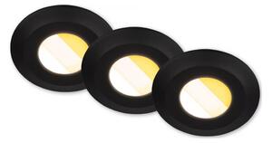 Briloner 7588035 - Set 3x LED plafonieră încastrată pentru baie KLIRA 3xLED/4,9W/230V IP44, negru