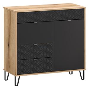 Comodă Botones (stejar evoke + negru) . 1116778