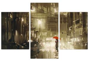Tablou - Femeie într-o noapte ploioasă (90x60 cm)
