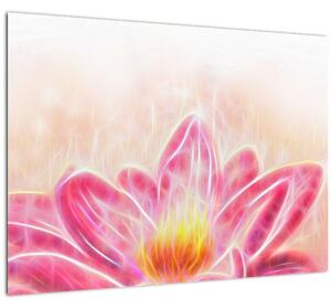 Tablou pe sticlă - Floare de lotus (70x50 cm)