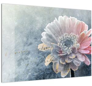 Tablou pe sticlă - Floare de iarnă (70x50 cm)