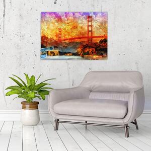 Tablou pe sticlă - Golden Gate, SanFrancisco, California (70x50 cm)