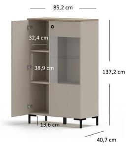 Vitrină Demandaron 2 (taupe + stejar silverjack) . 1116816
