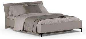 Pat matrimonial 160 cm Demandaron (taupe + stejar silverjack) (cu somieră) (cu sp. depozitare). 1116818