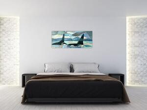 Tablou - Balene (120x50 cm)
