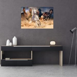Tablou - Caii în deșert (90x60 cm)