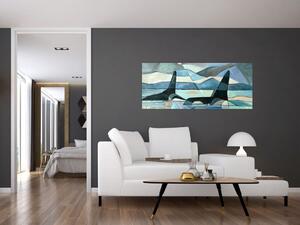 Tablou - Balene (120x50 cm)