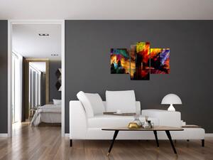 Tablou - Oraș colorat, abstracție (90x60 cm)