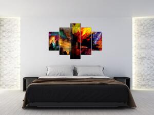 Tablou - Oraș colorat, abstracție (150x105 cm)