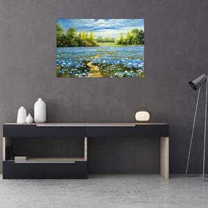 Tablou - Drum de câmp, pictură în ulei (90x60 cm)