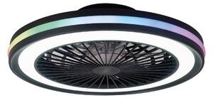 Ventilator de tavan cu LED pentru gameri, negru, DC, silențios, CCT RGB - Mantra Mantra Iluminación, Gamer, reglabil, Negru, Camera de zi, Plastic, Modern