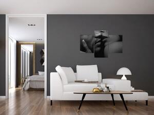 Tablou - Sărutul, fotografie alb-negru (90x60 cm)