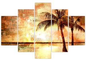 Tablou - Palmieri pe plajă (150x105 cm)