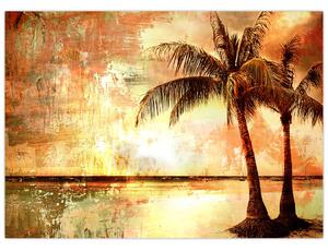 Tablou - Palmieri pe plajă (70x50 cm)
