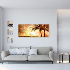 Tablou - Palmieri pe plajă (120x50 cm)