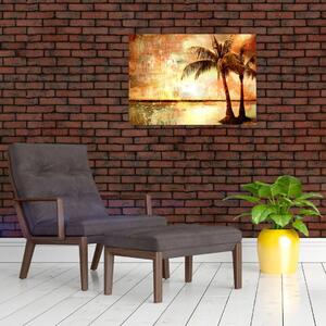Tablou - Palmieri pe plajă (70x50 cm)