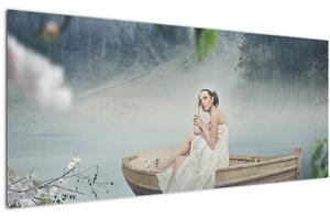 Tablou - Femeia pe barcă (120x50 cm)