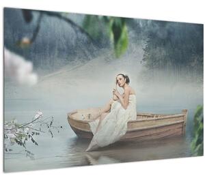 Tablou - Femeia pe barcă (90x60 cm)