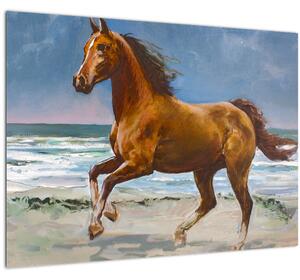 Tablou - Caii pe plajă (70x50 cm)