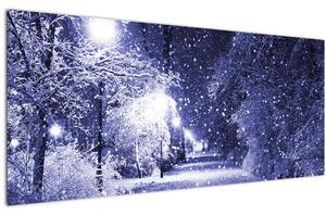 Tablou - Noaptea magică de iarnă (120x50 cm)