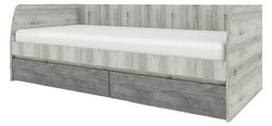 Z0ND0 Pat de o persoană 90 cm (váľanda) Japon 2 (castan nairobi + onyx) (cu somieră) (cu sp. depozitare). 1116913