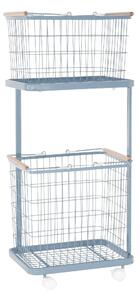 Cos de rufe HERMES, gri-albastru, metal/plastic, 40x30x96 cm