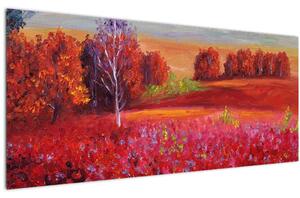 Tablou - Peisaj roșu (120x50 cm)