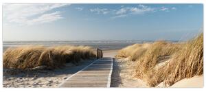 Tablou - Plaja cu nisip de pe insula Langeoog, Germania (120x50 cm)