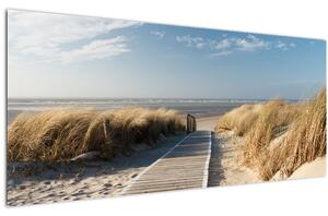 Tablou - Plaja cu nisip de pe insula Langeoog, Germania (120x50 cm)