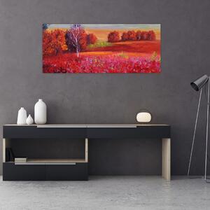 Tablou - Peisaj roșu (120x50 cm)