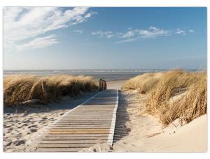 Tablou - Plaja cu nisip de pe insula Langeoog, Germania (70x50 cm)