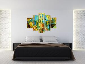 Tablou - Arhitectură, abstractizare cubistă (150x105 cm)