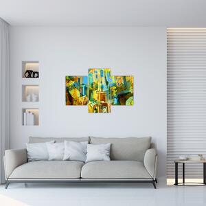 Tablou - Arhitectură, abstractizare cubistă (90x60 cm)