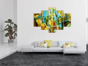 Tablou - Arhitectură, abstractizare cubistă (150x105 cm)