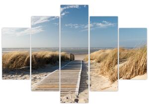 Tablou - Plaja cu nisip de pe insula Langeoog, Germania (150x105 cm)