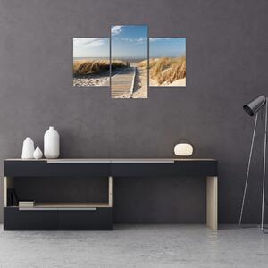 Tablou - Plaja cu nisip de pe insula Langeoog, Germania (90x60 cm)