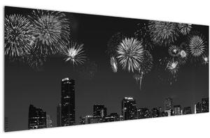 Tablou - Artificii in Miami (120x50 cm)