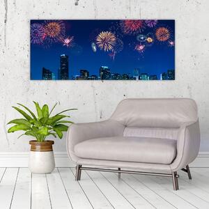 Tablou - Artificii in Miami (120x50 cm)