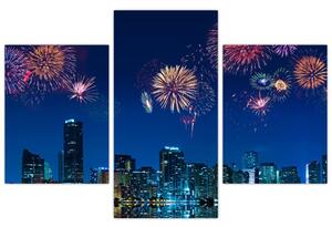 Tablou - Artificii in Miami (90x60 cm)
