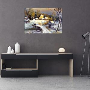 Tablou - Orășel iarna (90x60 cm)