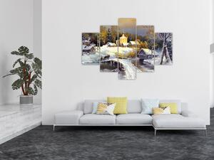 Tablou - Orășel iarna (150x105 cm)