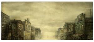 Tablou - Oraș colorat, abstracție (120x50 cm)