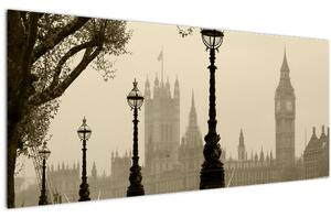 Tablou - Londra în ceață, Anglia (120x50 cm)