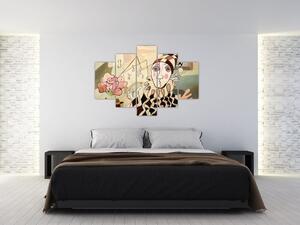 Tablou - Cubismul - arlechin și trandafir (150x105 cm)